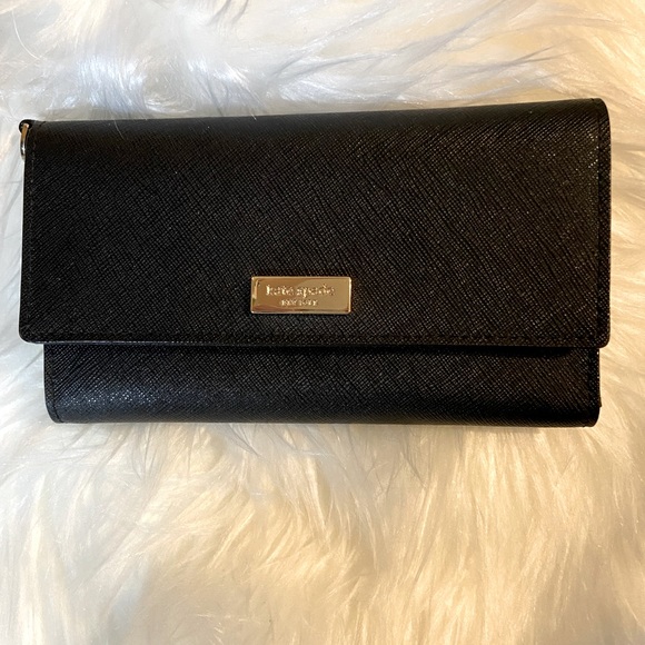 ♠️KATE SPADE♠️GORGEOUS BLACK WALLET OR WRISTLET♠️LIKE NEW CONDITION. - Picture 3 of 9